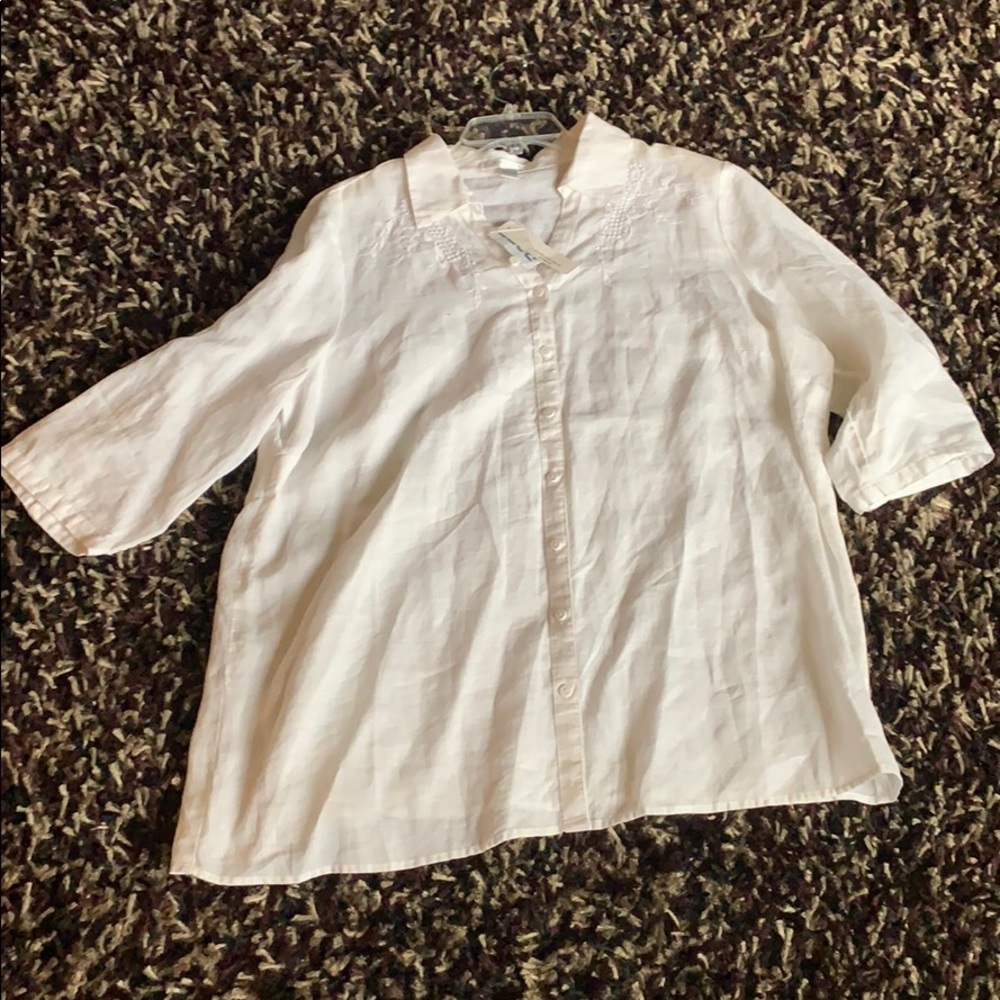 August Silk Linen Top